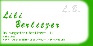 lili berlitzer business card